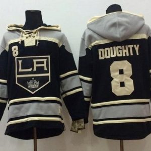 Gorgeous Kings #8 Drew Doughty Black Sawyer Hooded Sweatshirt Stitched NHL Jersey