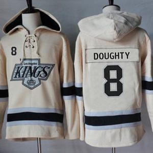 Exquisite Kings #8 Drew Doughty Cream Sawyer Hooded Sweatshirt Stitched NHL Jersey
