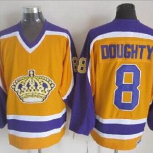 Exceptional Kings #8 Drew Doughty Yellow CCM Throwback Stitched NHL Jersey