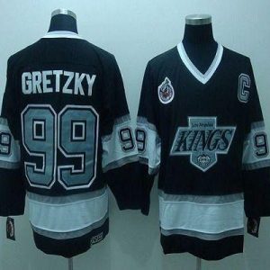 Exquisite Kings #99 Wayne Gretzky Black CCM Throwback Embroidered Youth NHL Jersey