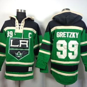 First - rate Kings #99 Wayne Gretzky Green St. Patrick's Day McNary Lace Hoodie Stitched NHL Jersey