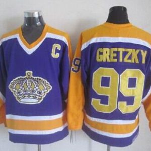 Stunning Kings #99 Wayne Gretzky Purple CCM Throwback Stitched NHL Jersey