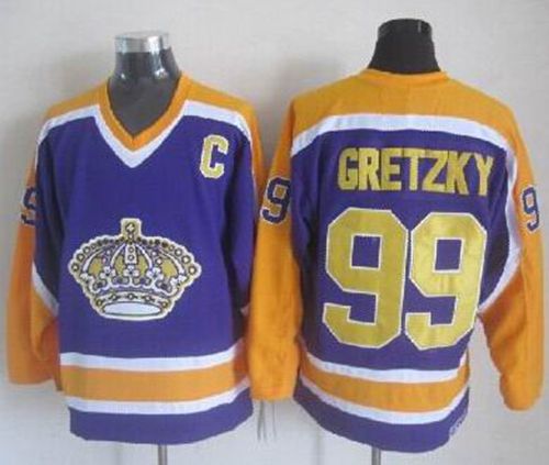 Stunning Kings #99 Wayne Gretzky Purple CCM Throwback Stitched NHL Jersey
