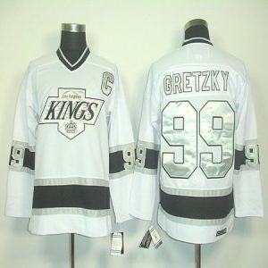 Stunning Kings #99 Wayne Gretzky White CCM Throwback Stitched NHL Jersey