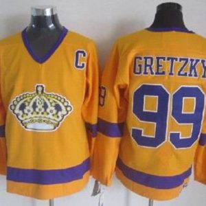 Stunning Kings #99 Wayne Gretzky Yellow CCM Throwback Stitched NHL Jersey
