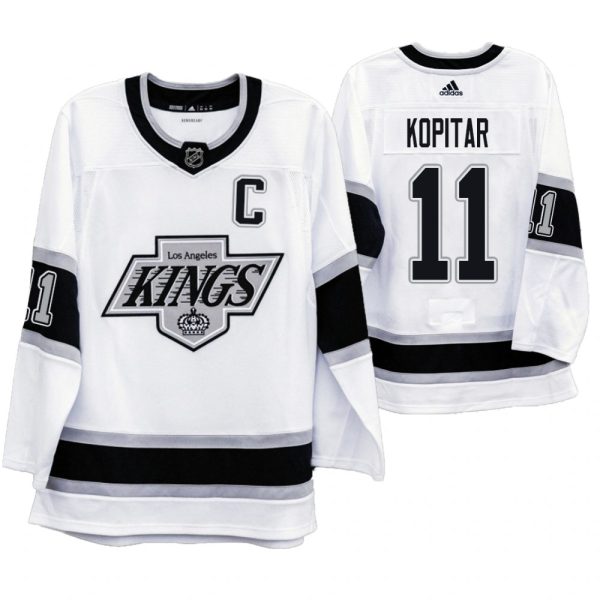 Exquisite Los Angeles Kings #11 Anze Kopitar Men's Adidas 2019 20 Heritage White Throwback 90s NHL Jersey