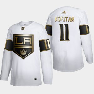 Premium Los Angeles Kings #11 Anze Kopitar Men's Adidas White Golden Edition Limited Stitched NHL Jersey