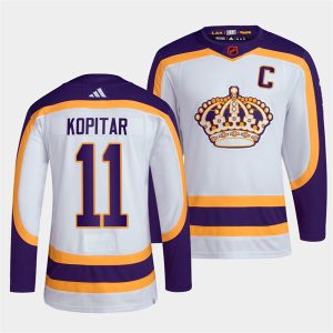 Magnificent Los Angeles Kings #11 Anze Kopitar Men's adidas Reverse Retro 2.0 Authentic Player Jersey   White