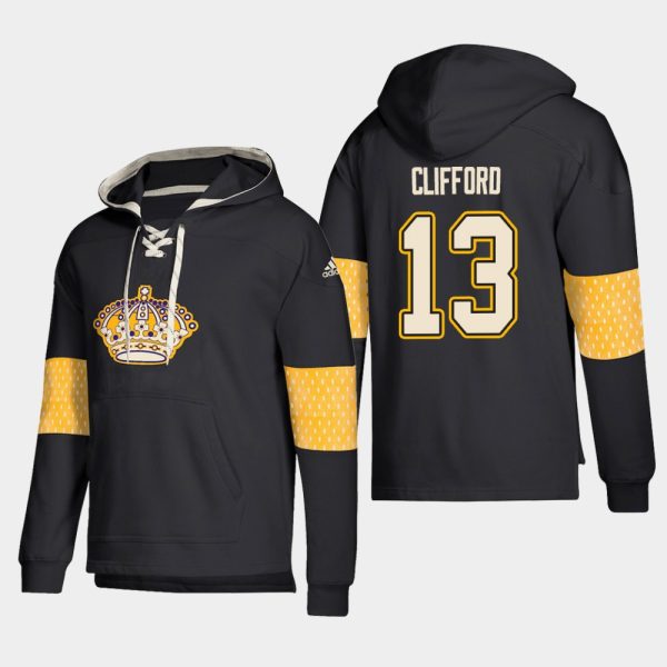 Exquisite Los Angeles Kings #13 Kyle Clifford Black adidas Lace Up Pullover Hoodie