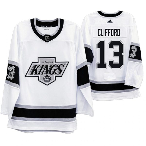 Stunning Los Angeles Kings #13 Kyle Clifford Men's Adidas 2019 20 Heritage White Throwback 90s NHL Jersey