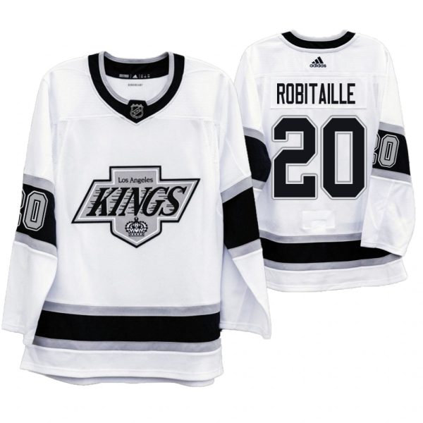 Outstanding Los Angeles Kings #20 Luc Robitaille Men's Adidas 2019 20 Heritage White Throwback 90s NHL Jersey