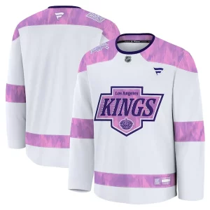 First - rate Los Angeles Kings 2024 Hockey Fights Cancer Practice Jersey   White