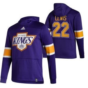 Exquisite Los Angeles Kings #22 Trevor Lewis Adidas Reverse Retro Pullover Hoodie Purple