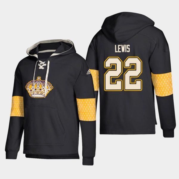 First - rate Los Angeles Kings #22 Trevor Lewis Black adidas Lace Up Pullover Hoodie