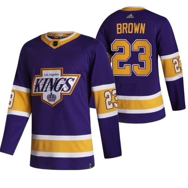 Magnificent Los Angeles Kings #23 Dustin Brown Black Men's Adidas 2020 21 Reverse Retro Alternate NHL Jersey