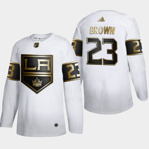 Exceptional Los Angeles Kings #23 Dustin Brown Men's Adidas White Golden Edition Limited Stitched NHL Jersey