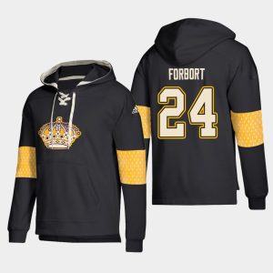 First - rate Los Angeles Kings #24 Derek Forbort Black adidas Lace Up Pullover Hoodie