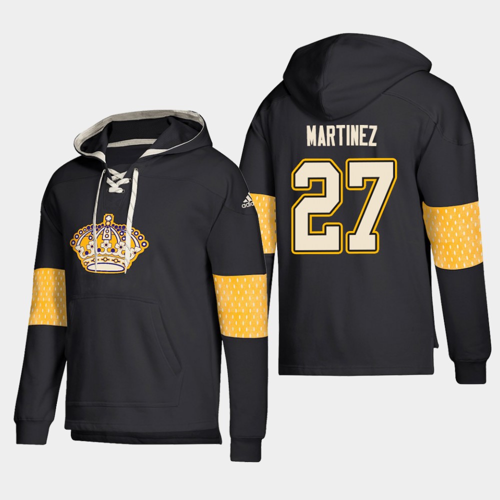 Magnificent Los Angeles Kings #27 Alec Martinez Black adidas Lace Up Pullover Hoodie