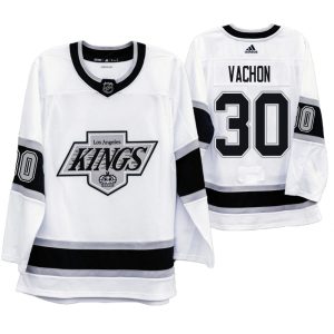 Exceptional Los Angeles Kings #30 Rogie Vachon Men's Adidas 2019 20 Heritage White Throwback 90s NHL Jersey
