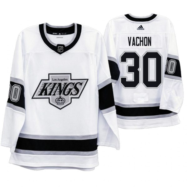 Exceptional Los Angeles Kings #30 Rogie Vachon Men's Adidas 2019 20 Heritage White Throwback 90s NHL Jersey