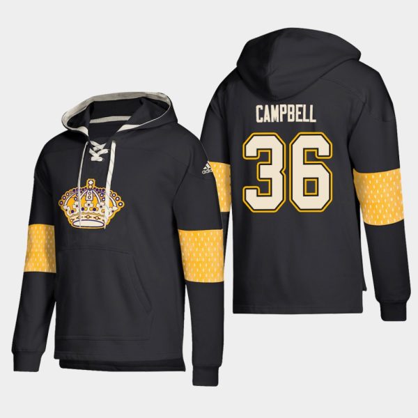 First - rate Los Angeles Kings #36 Jack Campbell Black adidas Lace Up Pullover Hoodie