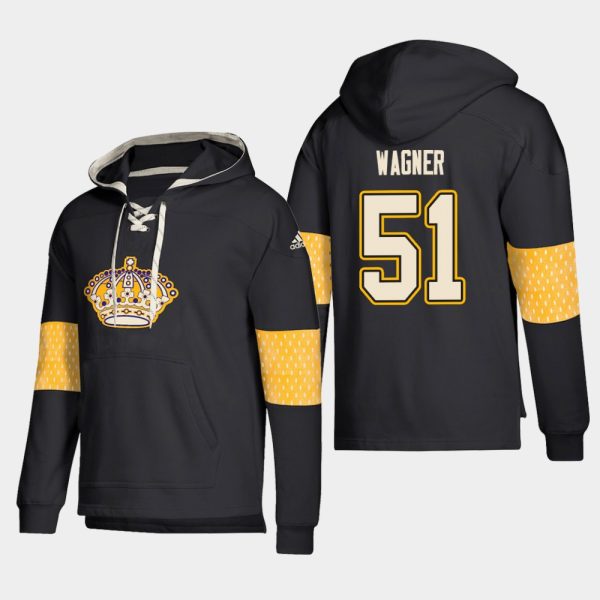 Superior Los Angeles Kings #51 Austin Wagner Black adidas Lace Up Pullover Hoodie