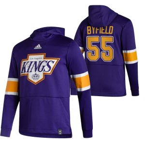 Stunning Los Angeles Kings #55 Quinton Byfield Adidas Reverse Retro Pullover Hoodie Purple