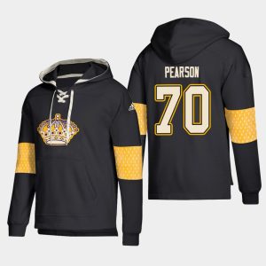 Exquisite Los Angeles Kings #70 Tanner Pearson Black adidas Lace Up Pullover Hoodie