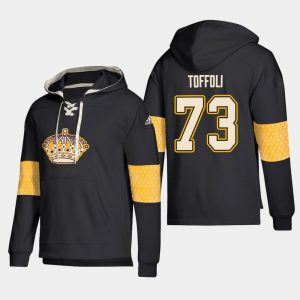 Outstanding Los Angeles Kings #73 Tyler Toffoli Black adidas Lace Up Pullover Hoodie