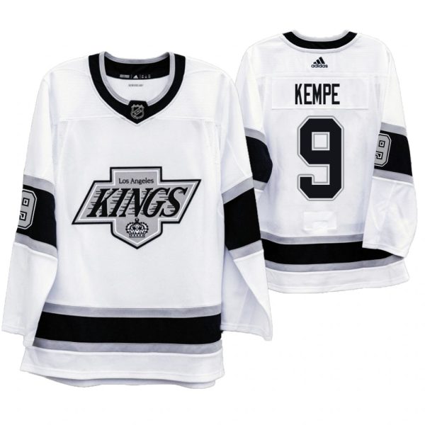 Premium Los Angeles Kings #9 Adrian Kempe Men's Adidas 2019 20 Heritage White Throwback 90s NHL Jersey