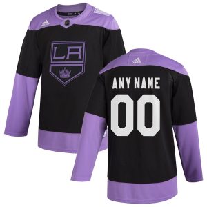 Outstanding Los Angeles Kings Adidas Hockey Fights Cancer Custom Practice Jersey Black
