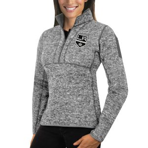 Magnificent Los Angeles Kings Antigua Women's Fortune 1/2 Zip Pullover Sweater Black