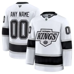 Premium Los Angeles Kings Away Premium Custom Jersey   White/Black