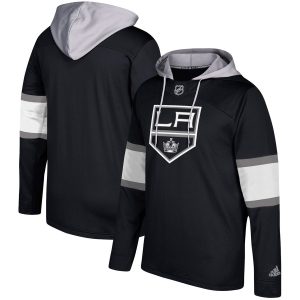 Premium Los Angeles Kings adidas Silver Jersey Pullover Hoodie Black