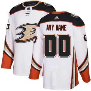 Exquisite Men's Adidas Ducks Personalized Authentic White Road NHL Jersey