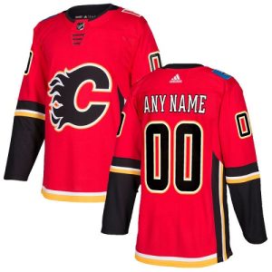 Splendid Men's Adidas Flames Personalized Authentic Red Home NHL Jersey