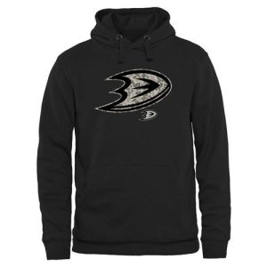Outstanding Men's Anaheim Ducks Black Rink Warrior Pullover Hoodie