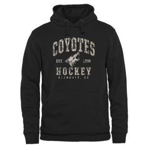 Superior Men's Arizona Coyotes Black Camo Stack Pullover Hoodie