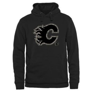 Premium Men's Calgary Flames Black Rink Warrior Pullover Hoodie