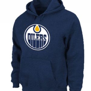 Stunning NHL Edmonton Oilers Big & Tall Logo Pullover Hoodie Dark Blue
