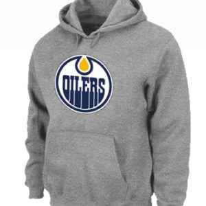 Exquisite NHL Edmonton Oilers Big & Tall Logo Pullover Hoodie Grey