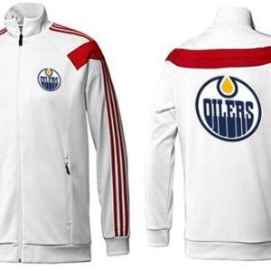 Exceptional NHL Edmonton Oilers Zip Jackets White 3