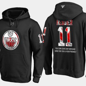 Superior Oilers #11 Mark Messier NHL Banner Wave Usa Flag Black Hoodie