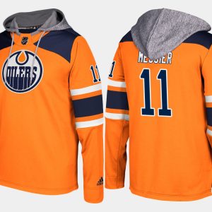 Premium Oilers #11 Mark Messier Orange Name And Number Hoodie