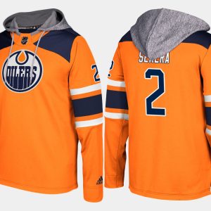 Splendid Oilers #2 Andrej Sekera Orange Name And Number Hoodie