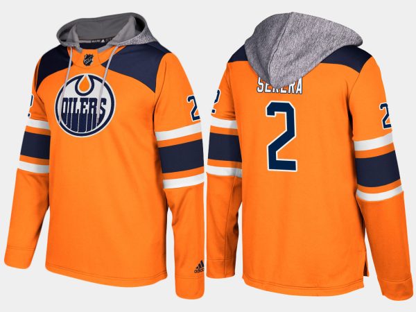 Splendid Oilers #2 Andrej Sekera Orange Name And Number Hoodie