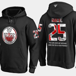 Gorgeous Oilers #25 Darnell Nurse NHL Banner Wave Usa Flag Black Hoodie