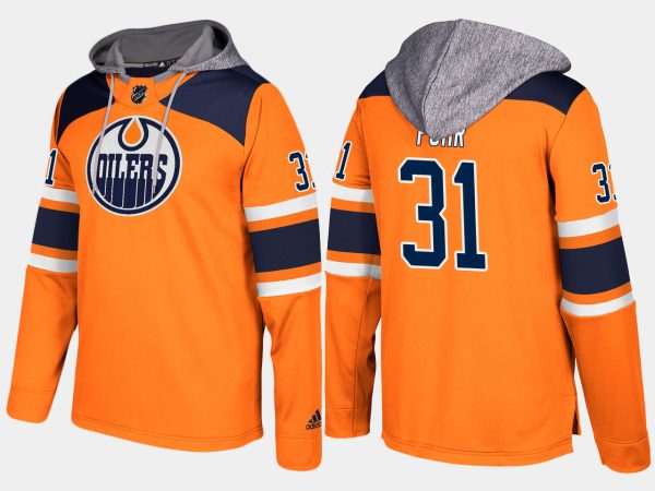 Stunning Oilers #31 Grant Fuhr Orange Name And Number Hoodie