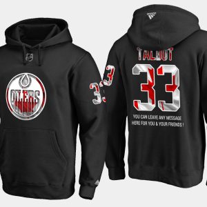 Exceptional Oilers #33 Cam Talbot NHL Banner Wave Usa Flag Black Hoodie