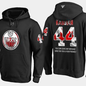 Outstanding Oilers #44 Zack Kassian NHL Banner Wave Usa Flag Black Hoodie